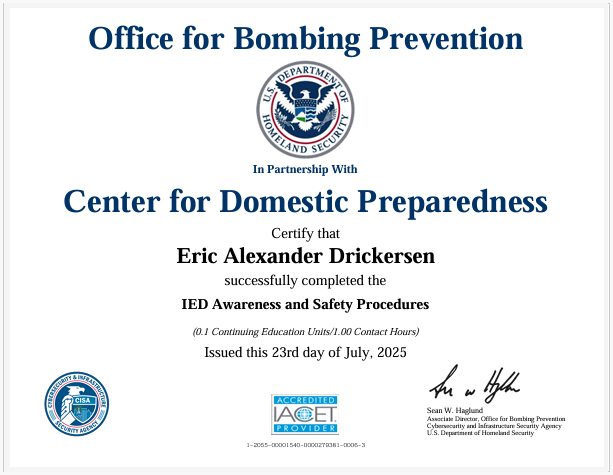 Certificado CISA — IED Awareness